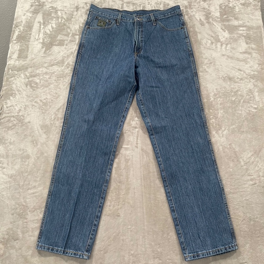 Cinch Jeans Mens 35x34 Blue Denim Cowboy Western Rodeo Straight Green Label